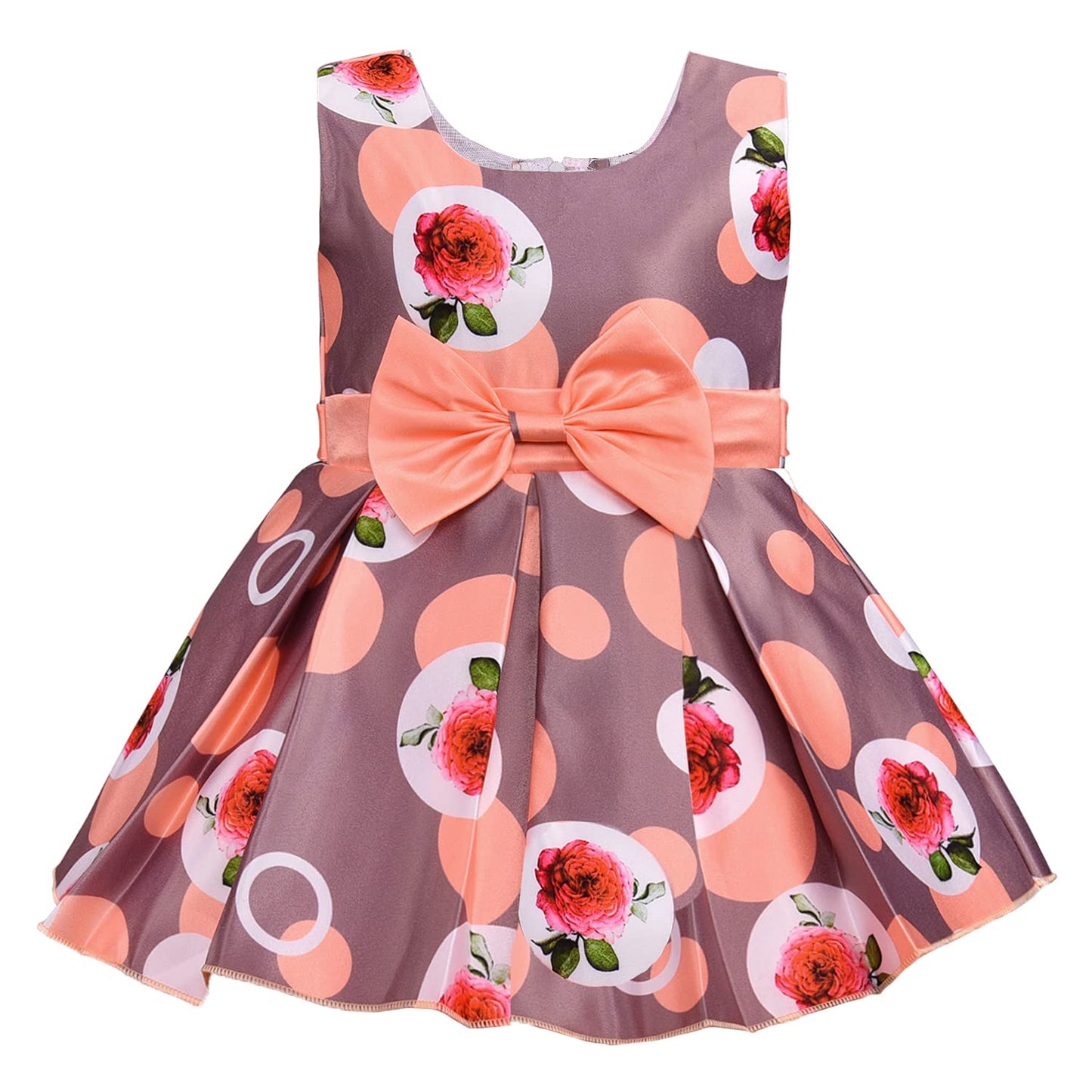 Baby Girls Frocks Dress for Girls-(stn772pch_Peach_5-6yrs)