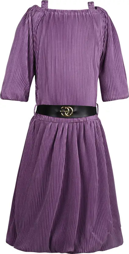 Girls Midi/Knee Length Belt Party Dress