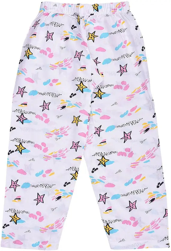 Kids Nightwear Boys & Girls Cotton Blend Shirt & Pyjama Set nd61wht