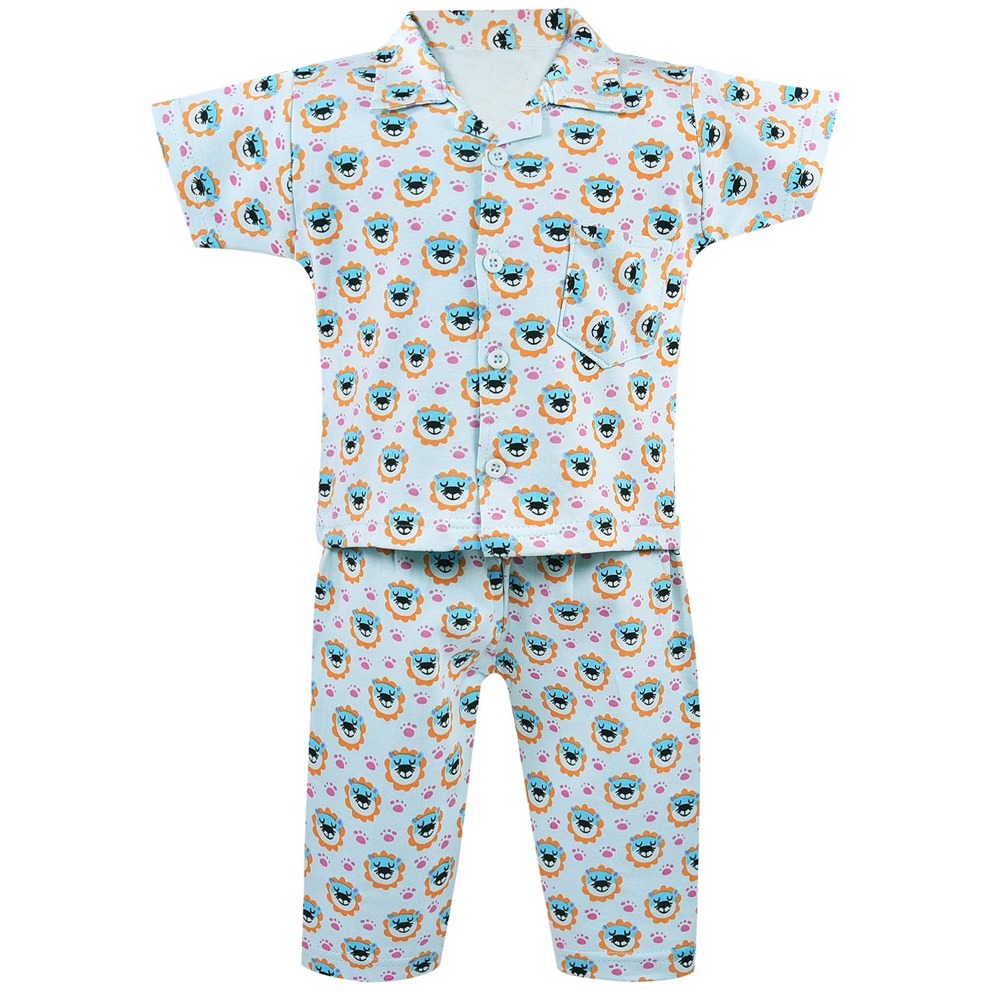 Unisex Printed Top and Bottom Pyjamas Night Dress