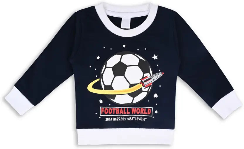 Boys Typography, Printed Cotton Blend Regular T Shirt T309nb