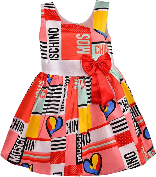 Girls Midi/Knee Length Casual Dress ctn399pnk