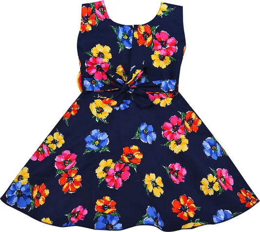 Girls Midi/Knee Length Casual Dress  ctn439blu