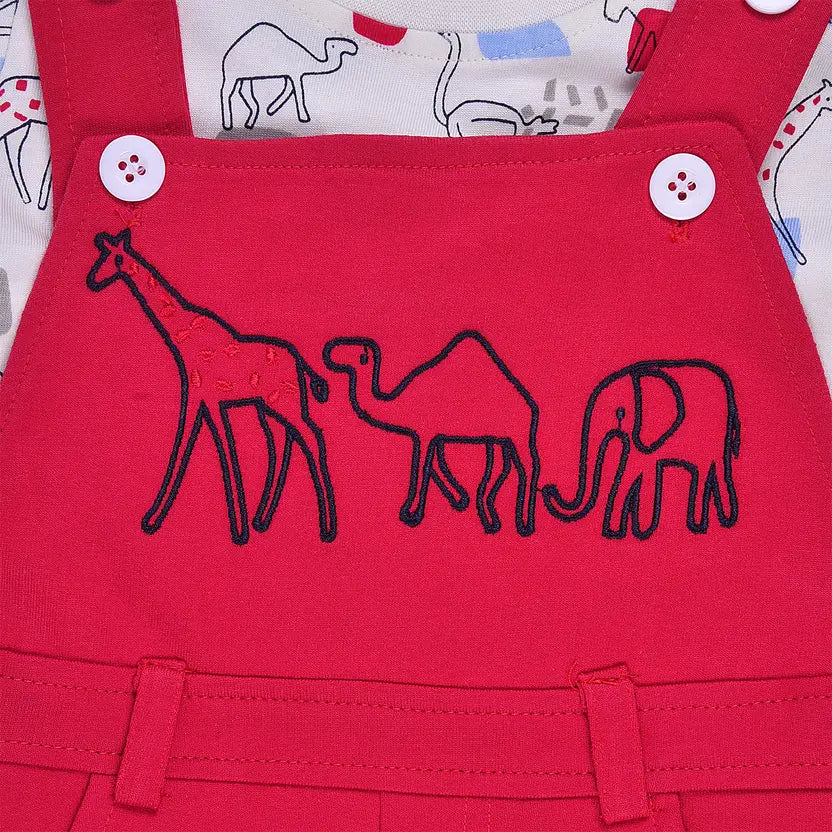 Baby Boys Casual T-shirt Dungaree hdr630rd