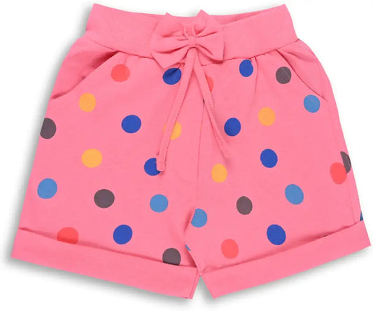 Girls Cotton Polka Print Summer Shorts