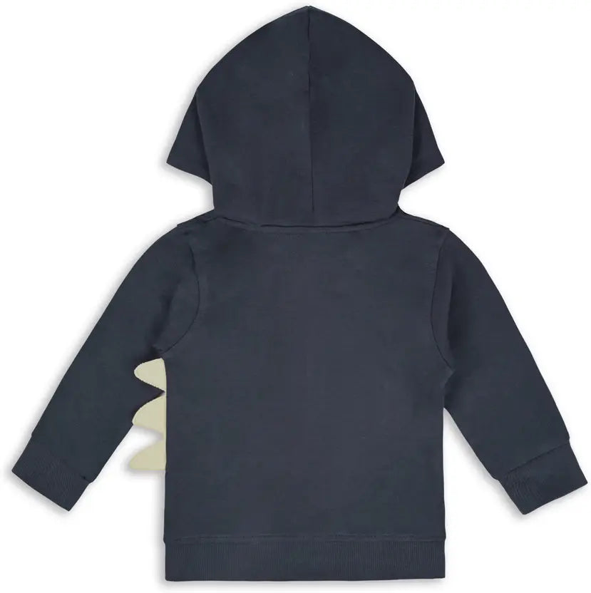 Unisex Cotton Applique Full Sleeve Hooded Sweatshirt-T304dgry