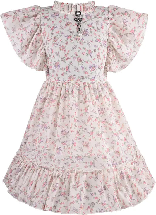 Girls Midi/Knee Length Party DressÂ cslp1072offwht
