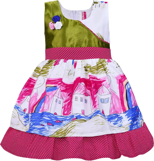 Baby Girls Midi/Knee Length Casual Dress ctn386grn