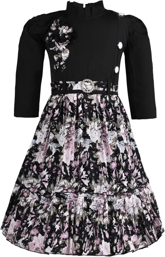 Girls Midi/Knee Length Party Dress fe3323blk
