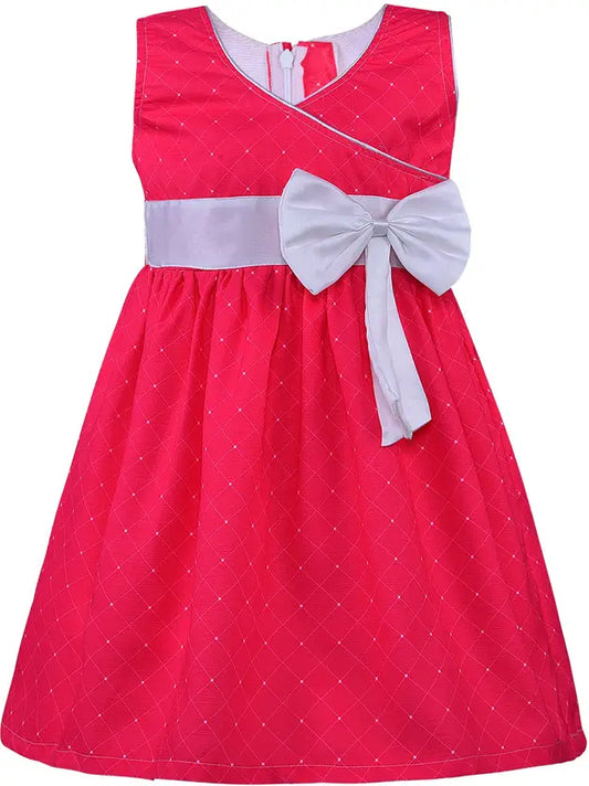Girls Midi/Knee Length Casual Dress ctn374pnk