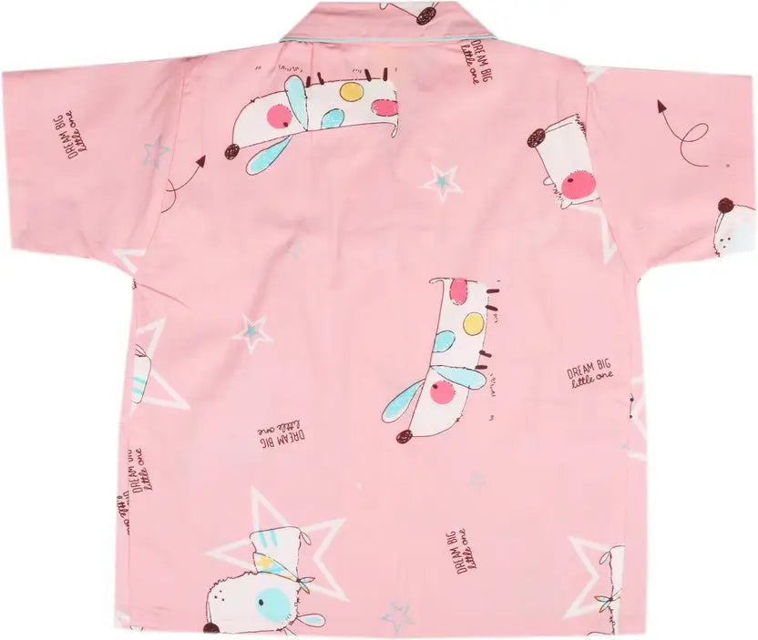 Girls Printed Cotton Blend Kids Nightwear ND11bpnk