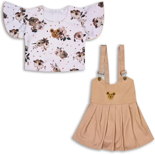 Dungaree For Girls Casual Printed PolycottonÂ csl987bg