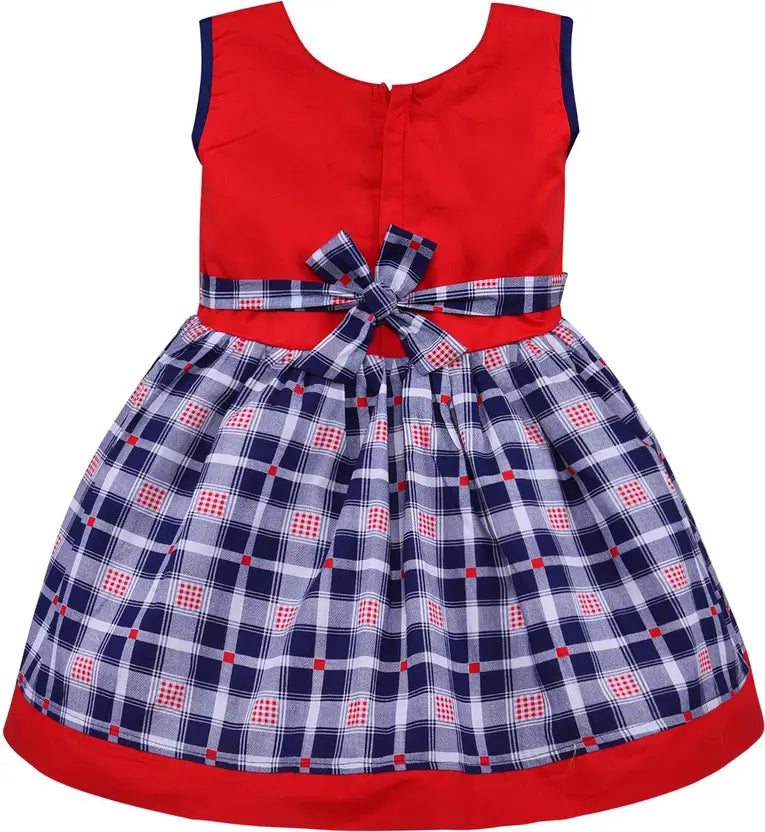 Girls Cotton Checkered Summer Casual Dress