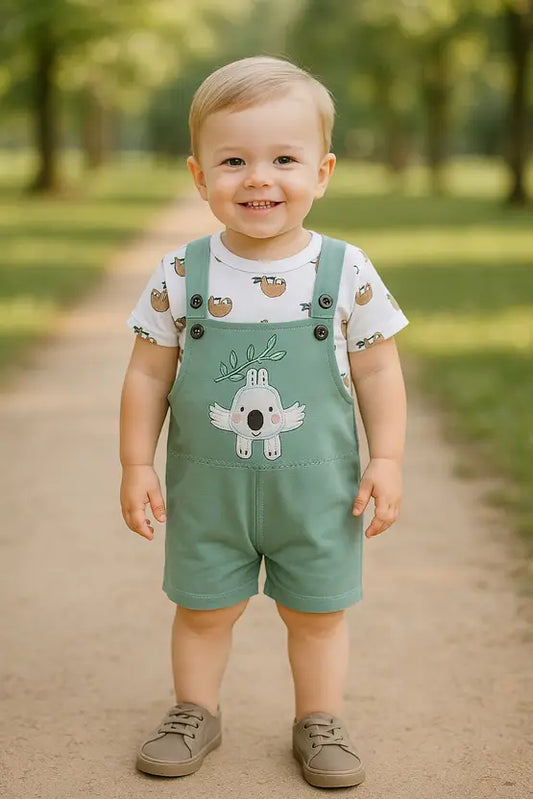 Baby Boys Casual T-shirt Dungaree bt596grn