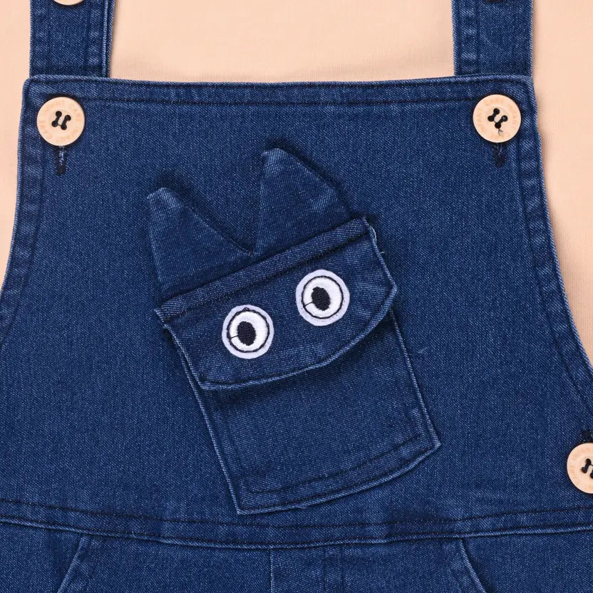 Dungaree For Baby Boys Casual Solid Cotton Blend  btp4042pch