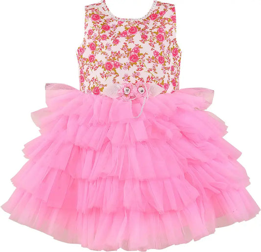 Baby Girls Midi/Knee Length Party DressÂ bxa407pnk