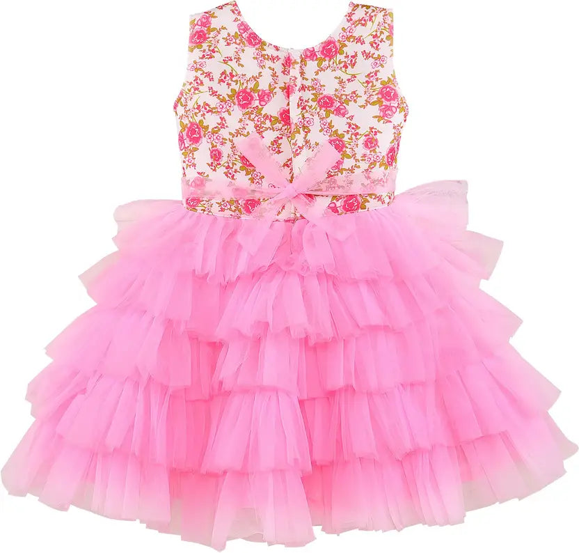 Baby Girls Midi/Knee Length Party DressÂ bxa407pnk