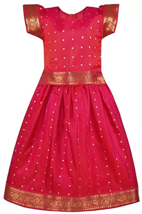 Girls Woven Design Ethnic Skirt Top Set