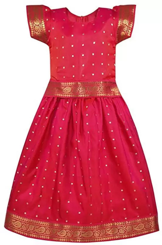 Girls Woven Design Ethnic Skirt Top Set