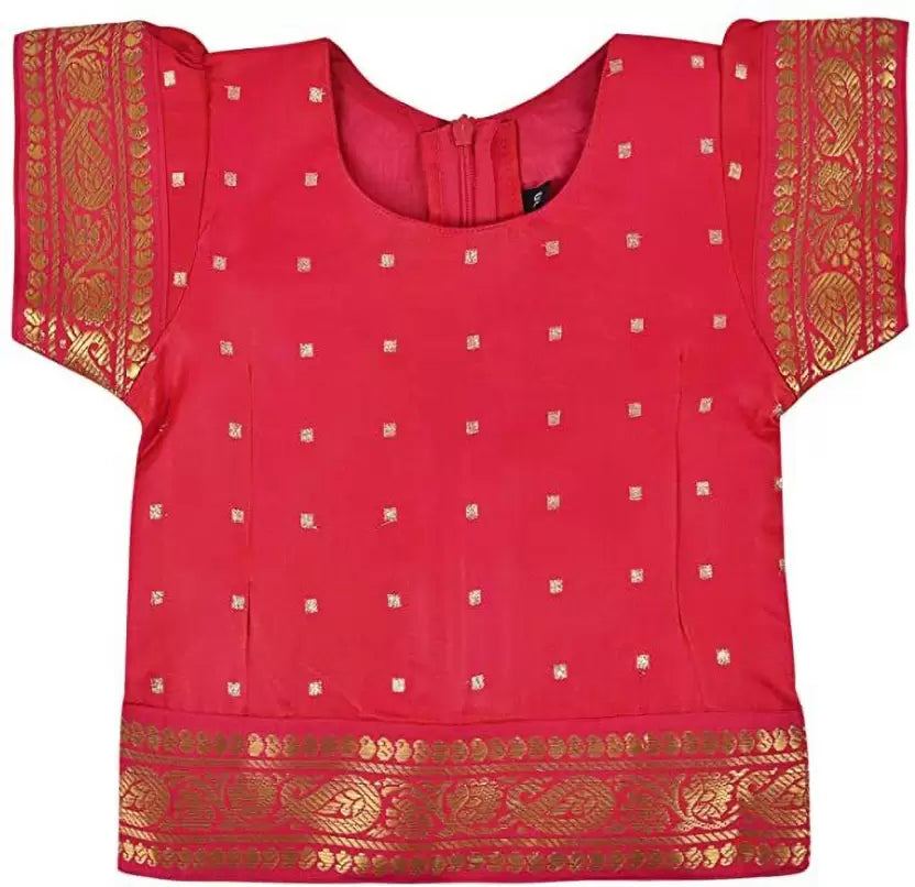 Girls Woven Design Ethnic Skirt Top Set