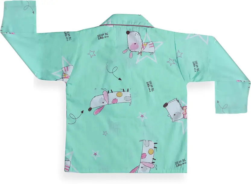 Boys & Girls Printed Polyester Blend Kids Nightwear NDF1001sgF