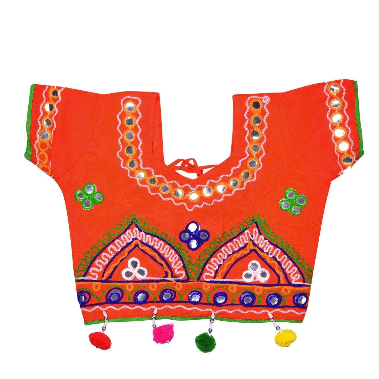 Girl's Cotton Ghaghra Choli, Leghnga Choli, Chania Choli 143org -   Dresses