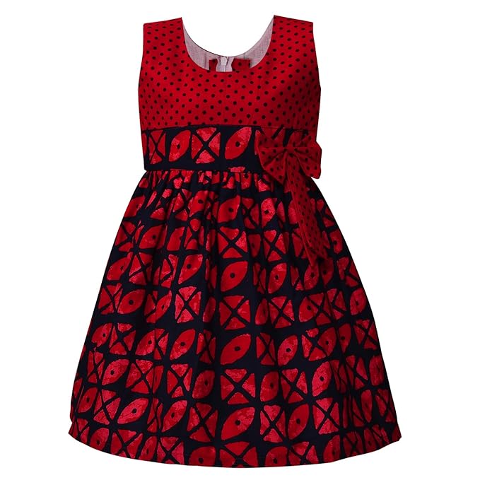 Baby Girls' A-Line Knee Length Frock- (ctn359rdnw)