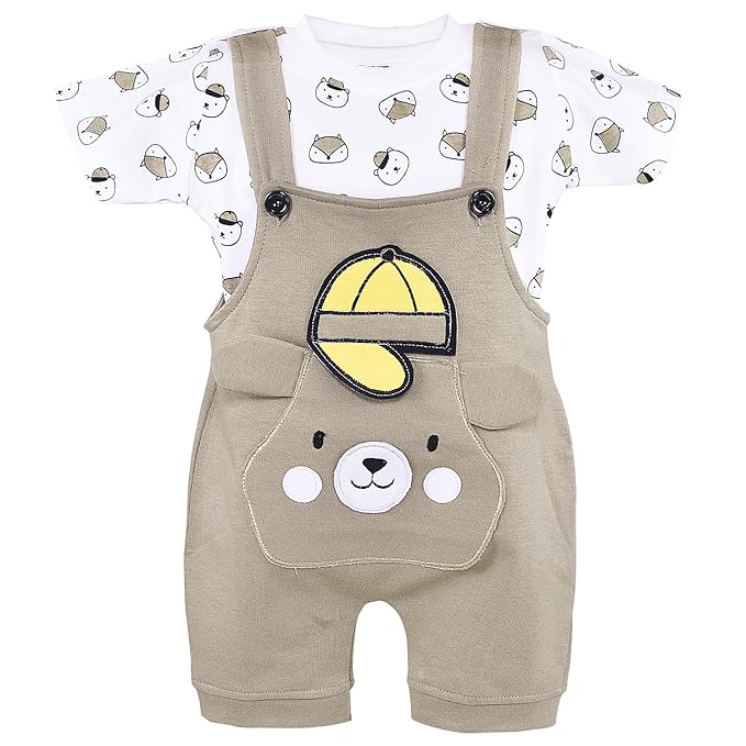 Boys  Summer Printed Dungaree Set