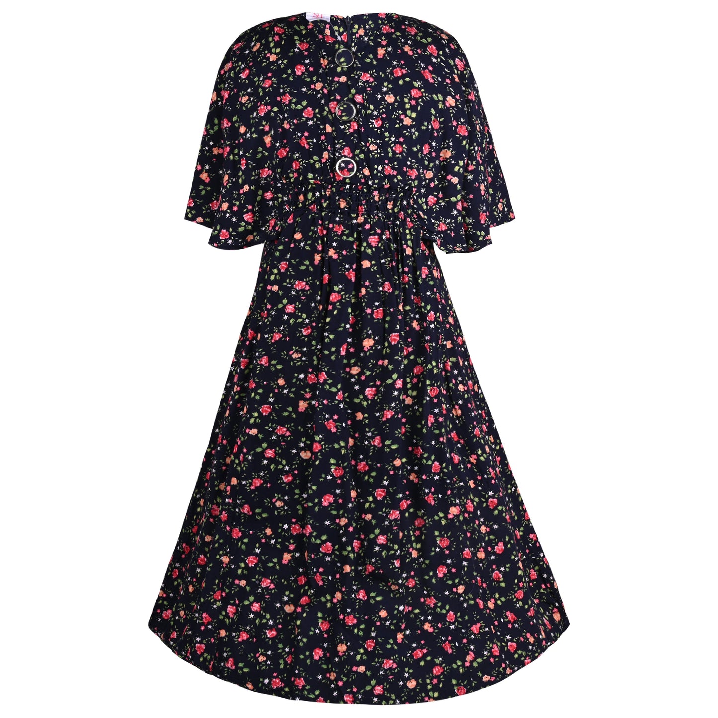Girls Floral Printed Fit and Flare Dress