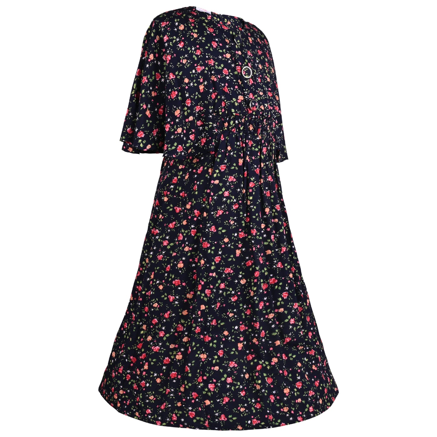Girls Floral Printed Fit and Flare Dress