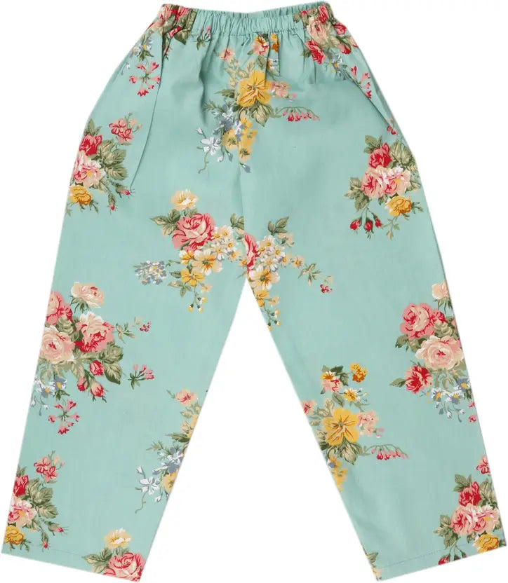 Girls Printed Cotton Blend Kids Nightwear  ND12grn