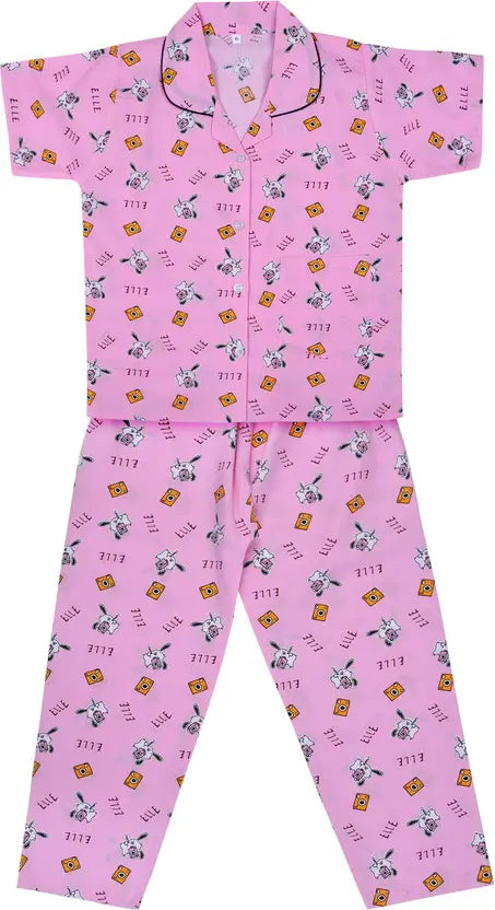 Girls Printed Cotton Blend Kids Nightwear