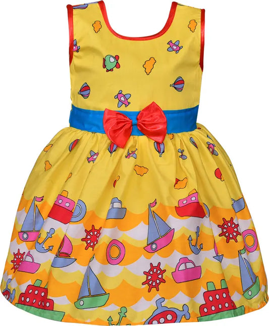 Girls Midi/Knee Length Casual DressÂ ctn365ylw