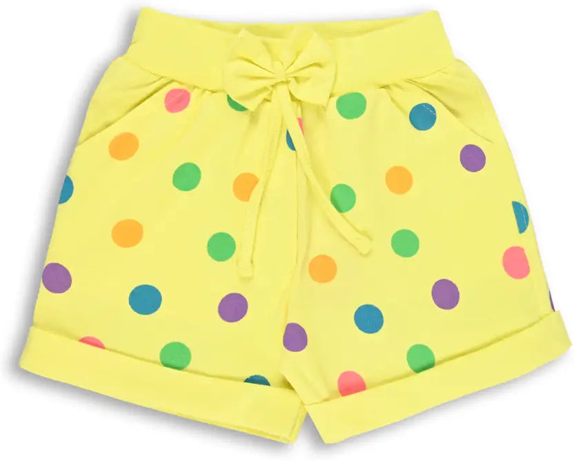 Girls Cotton Polka Print Summer Shorts
