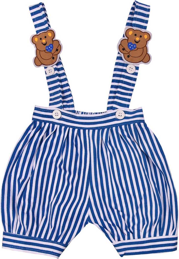 Dungaree For Boys & Girls Casual Striped Polycotton