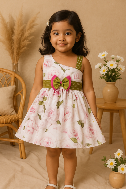 Girls Pure Cotton Floral Summer Casual Dress