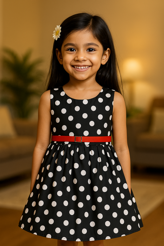 Baby Girls Dress Frock for Girls-(stn743blknw)