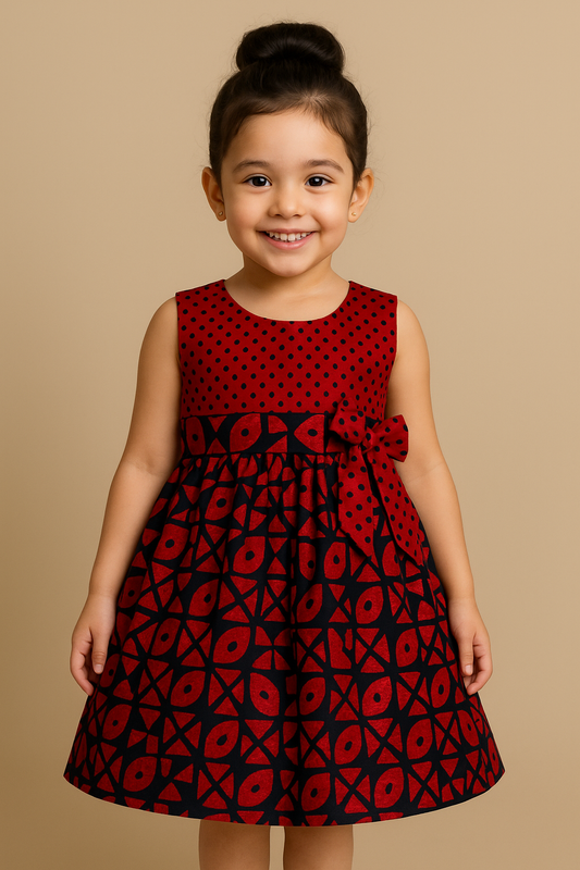 Baby Girls' A-Line Knee Length Frock- (ctn359rdnw)