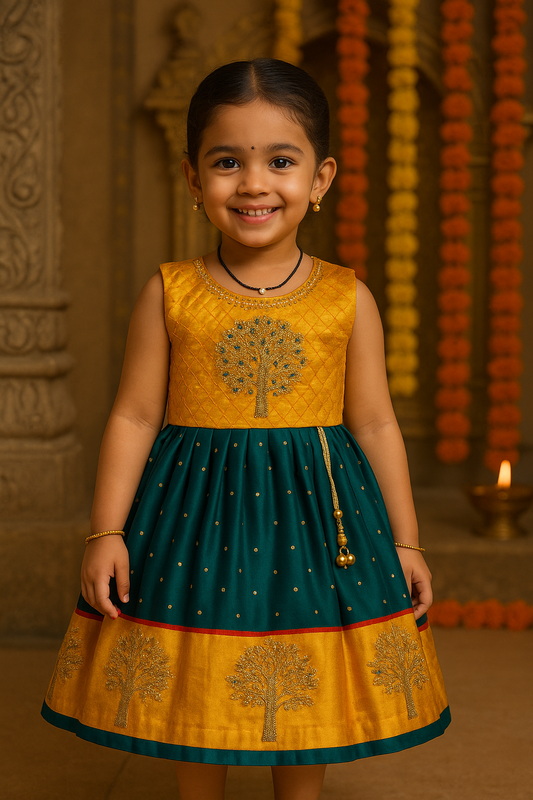 Girls Zari Embroidered Ethnic Dress fe2913btg
