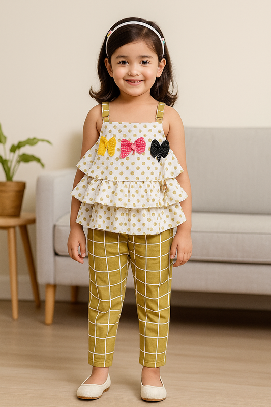 Girls  Polka Dot 2 pc Set csl288grn