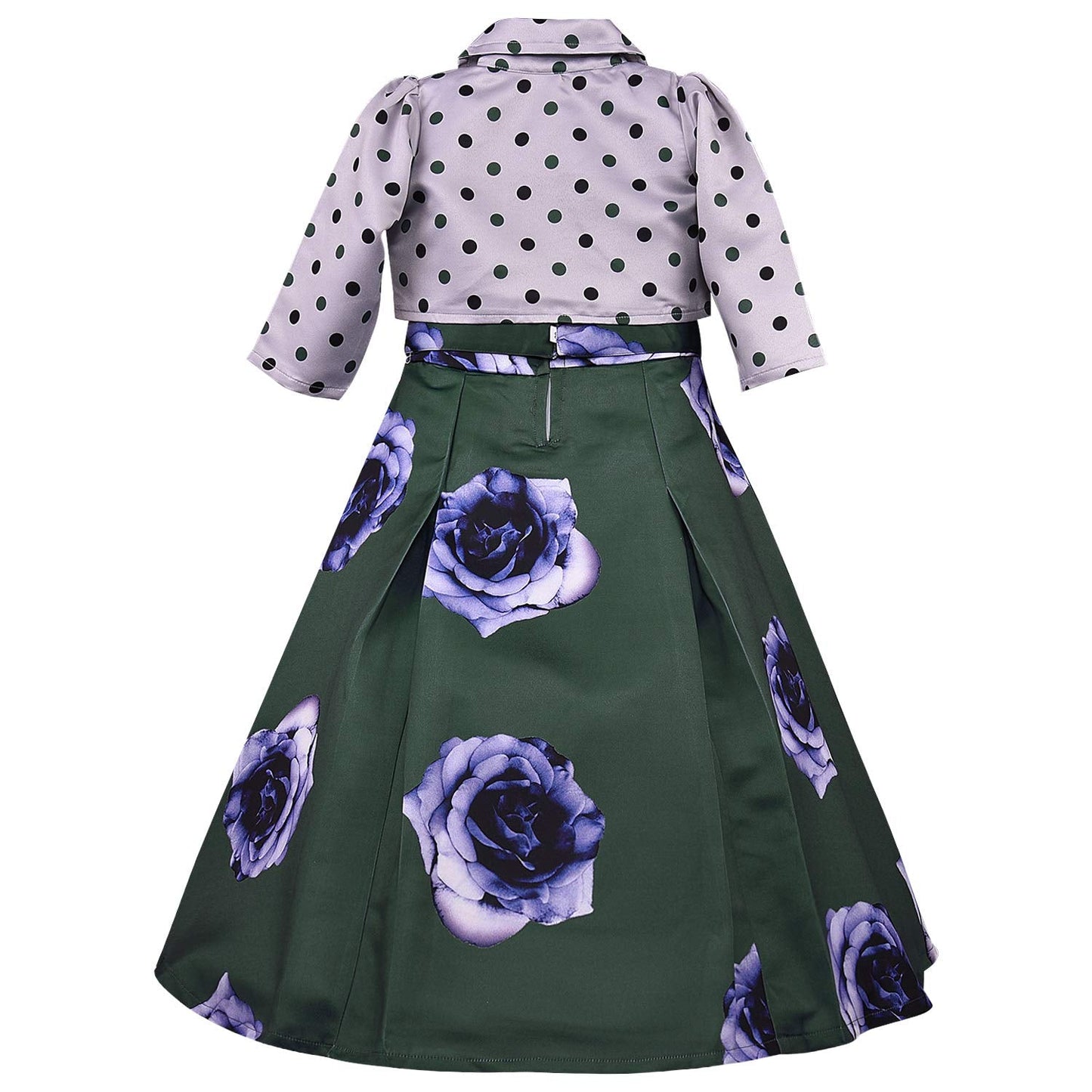 Girls Long Dress Gown with Jacket-(LF215grn)