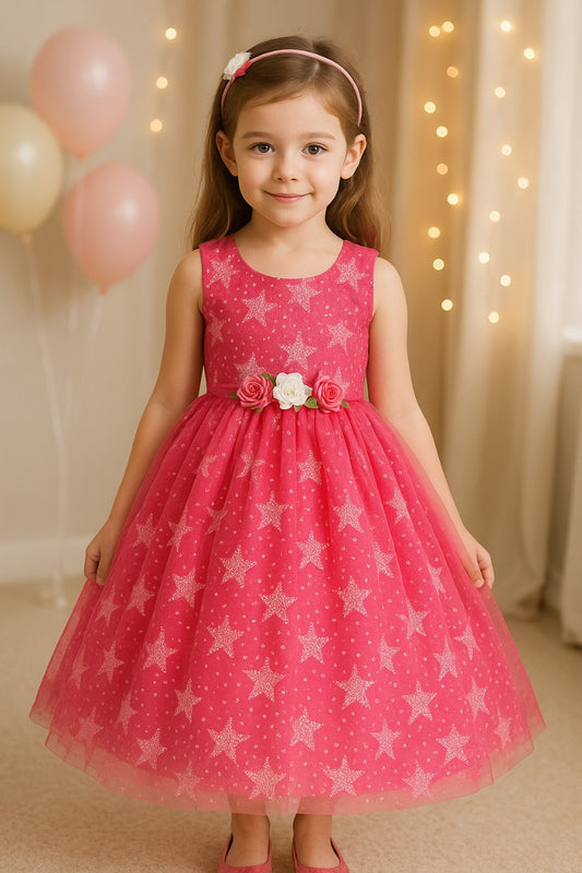 Baby Girls Long Gown Dress-Lf819pnk