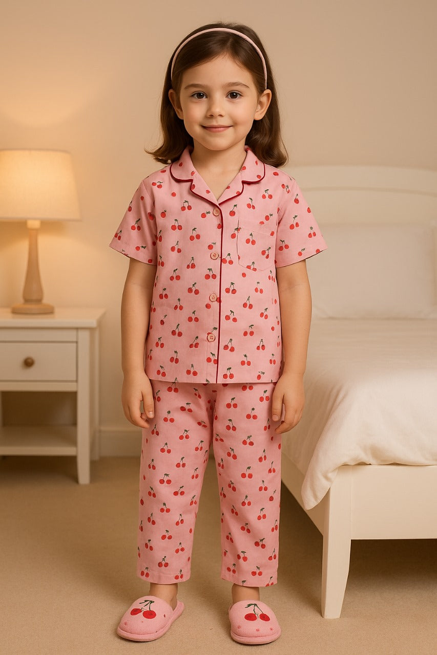 Baby Girls Printed Cotton Blend Kids Nightwear  ND55pch