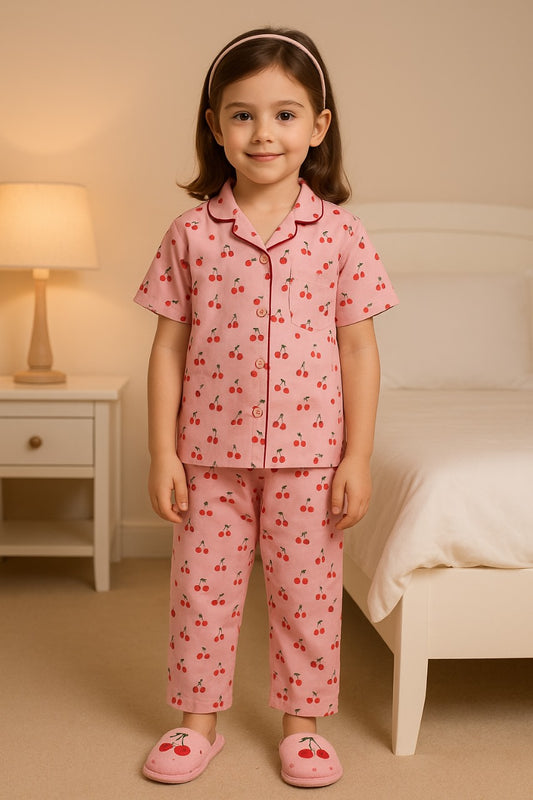 Baby Girls Printed Cotton Blend Kids Nightwear  ND55pch