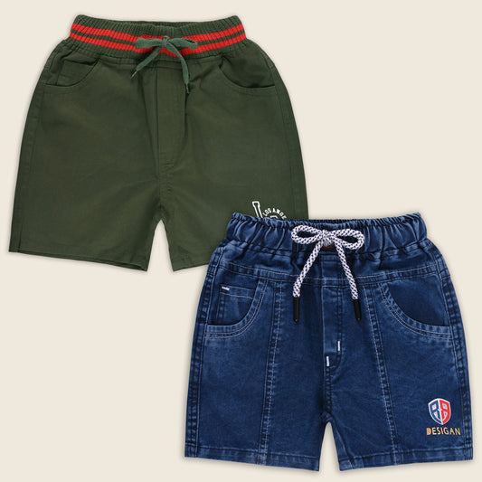 Boys Cotton Denim Summer Shorts Combo