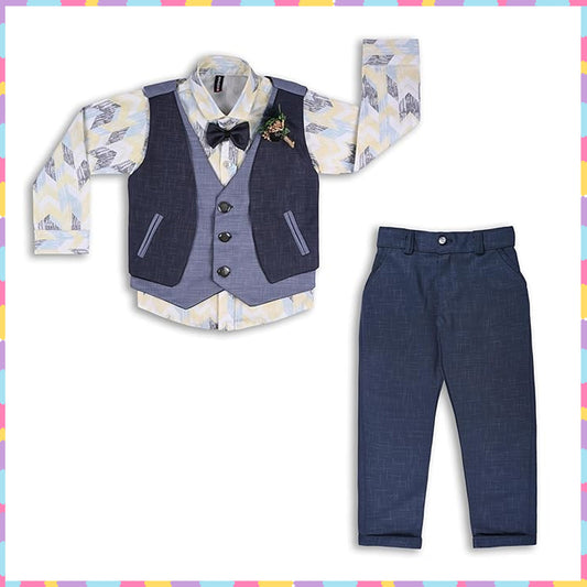 Shirt With Waistcoat And Pant For Boys (bsp006y)