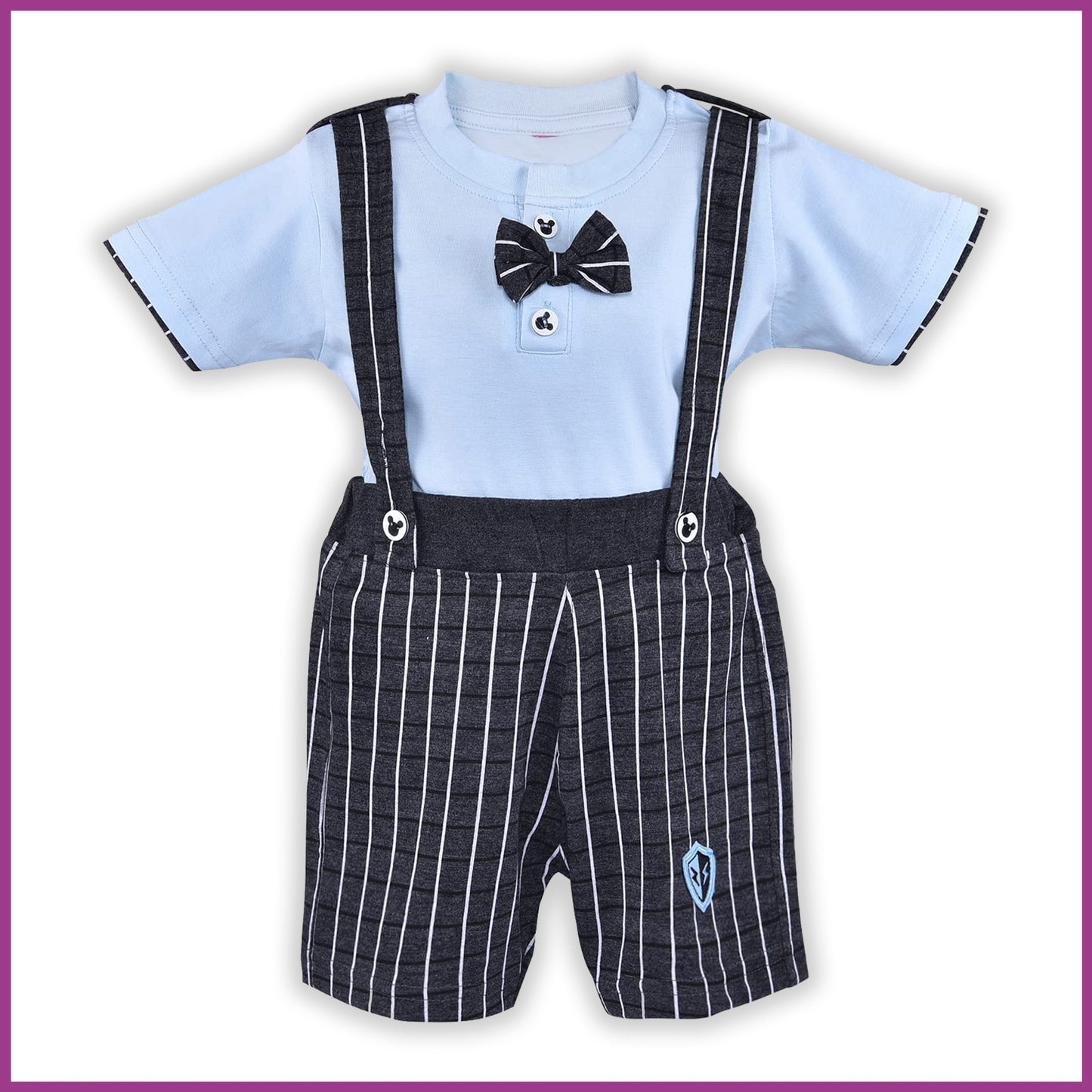 Baby Boys Dungaree Dress For Boys-(bt102blu)