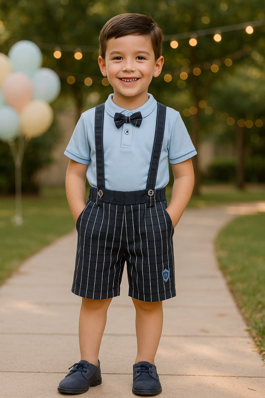 Baby Boys Dungaree Dress For Boys-(bt102blu)