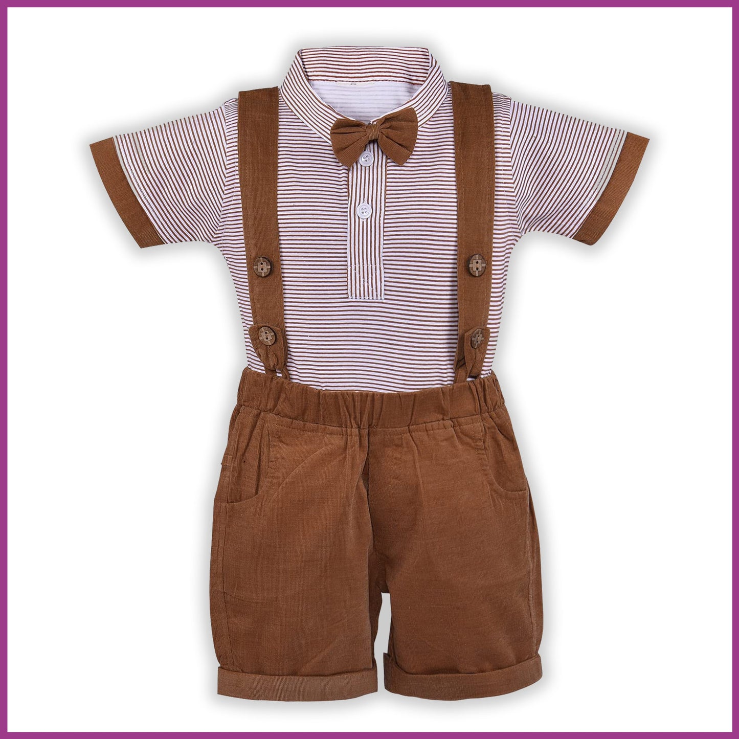 Baby Boys Dungaree Dress For Boys-(bt103bwn)