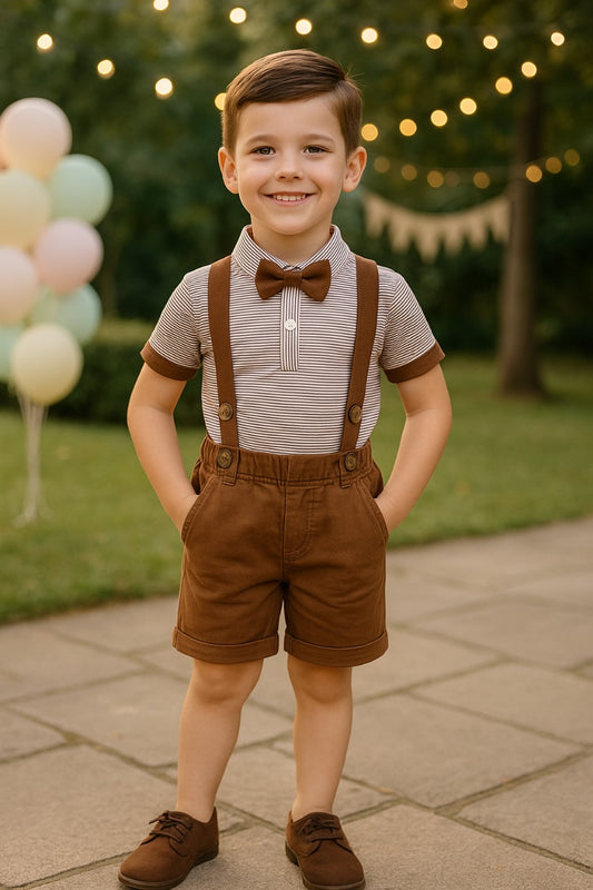 Baby Boys Dungaree Dress For Boys-(bt103bwn)